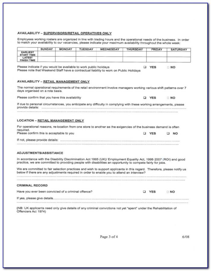 Lidl Ireland Job Application Form