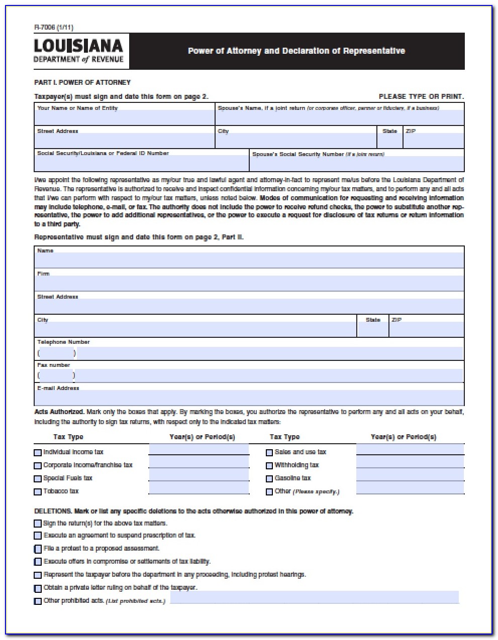 Louisiana Medical Power Of Attorney Forms
