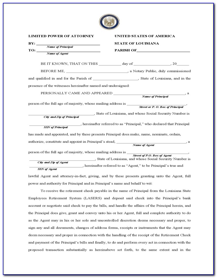 Louisiana Power Of Attorney Forms