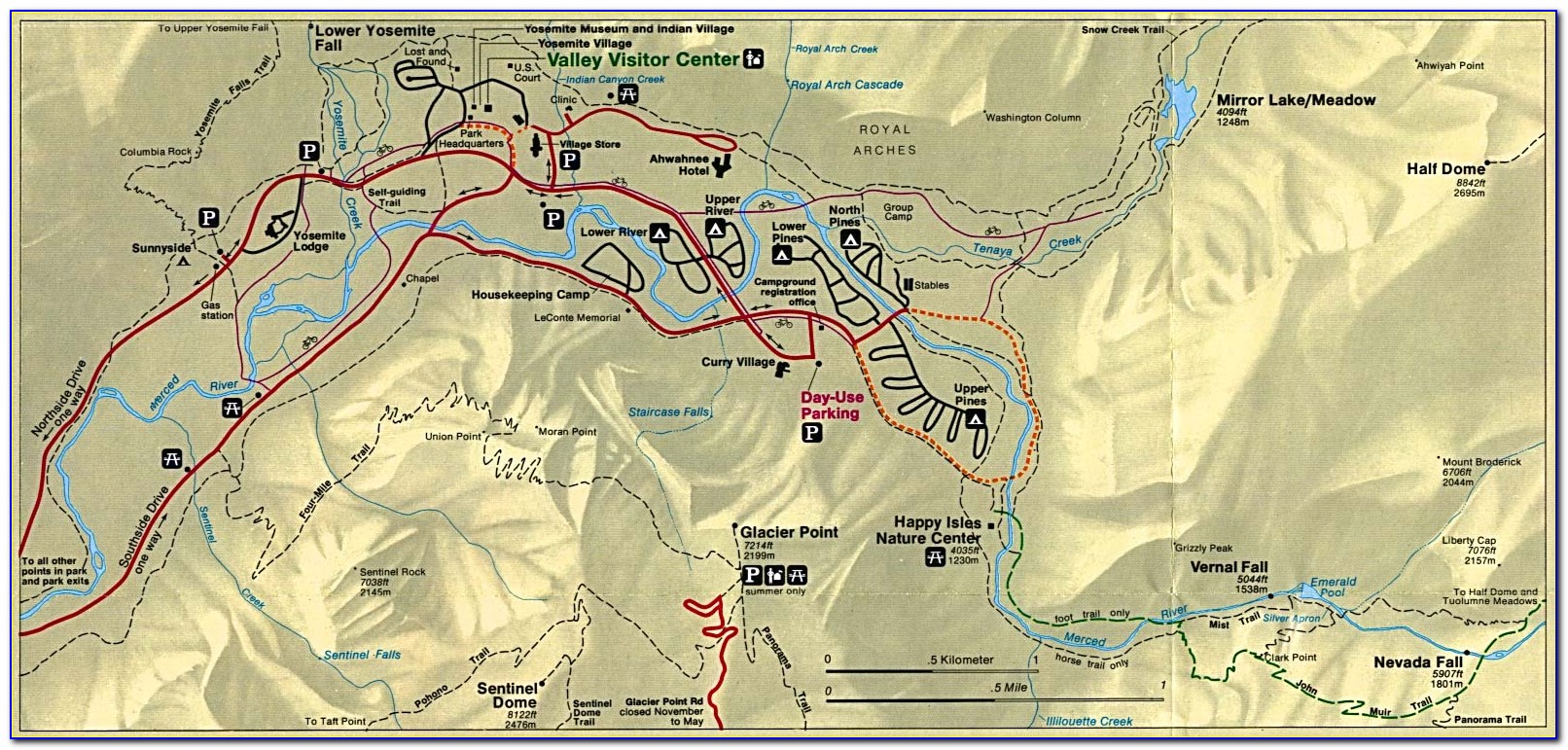 Map Around Yosemite National Park