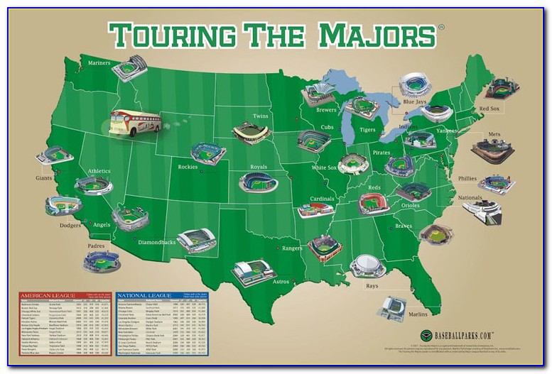 Map Of All Major League Baseball Stadiums