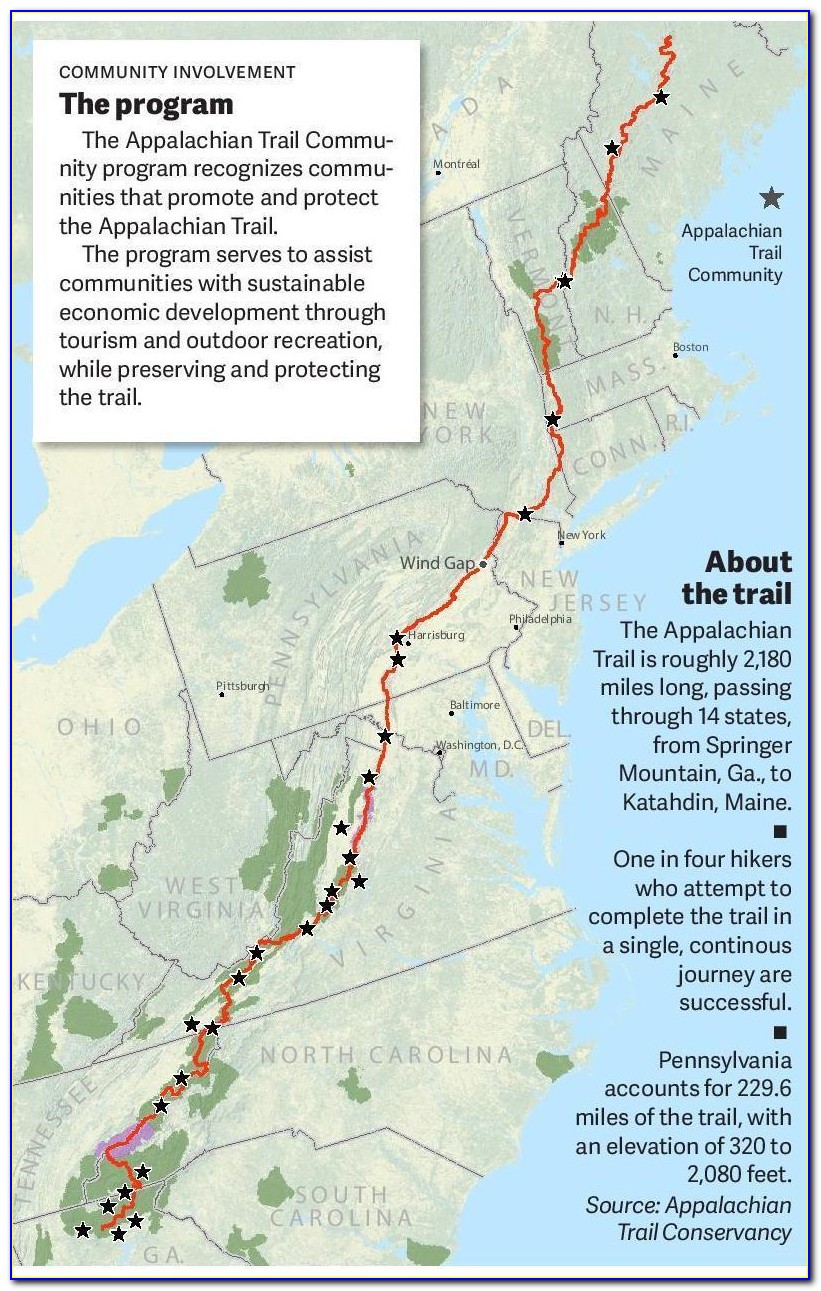 Map Of Appalachian Trail In Vermont
