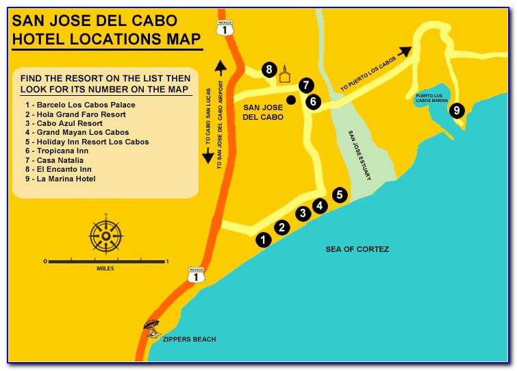 Map Of Cabo San Lucas Hotels And Resorts