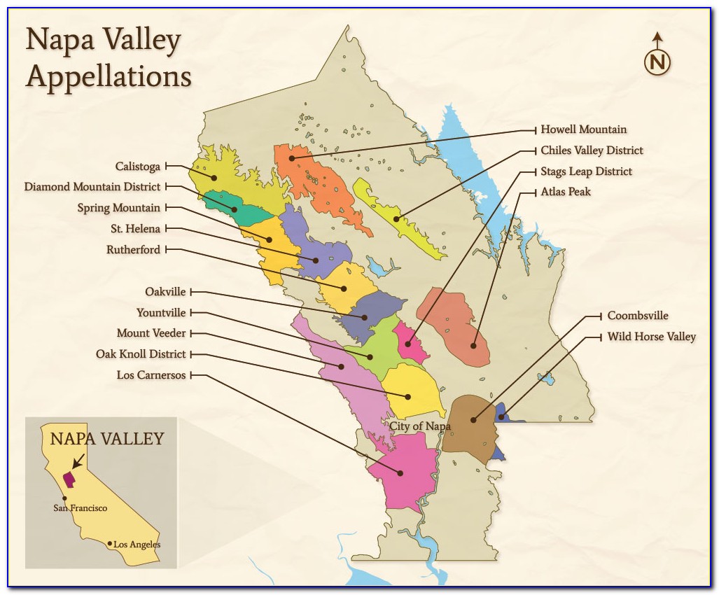 Map Of California Cities Napa Valley