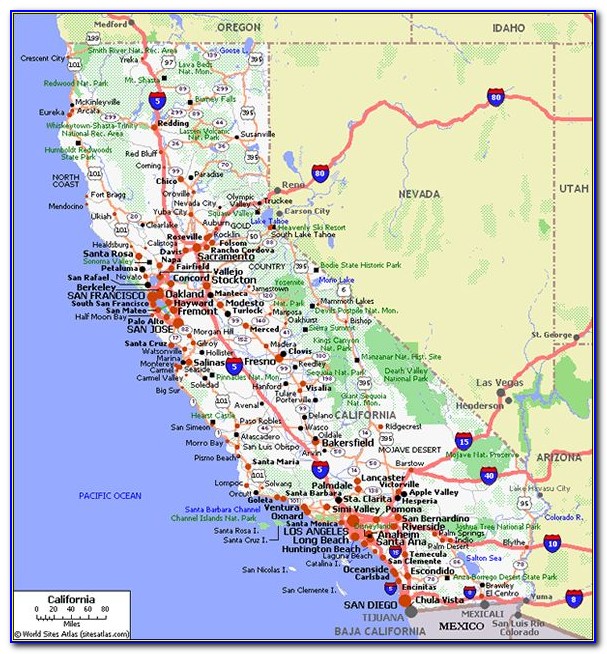 Map Of California Freeways And Highways
