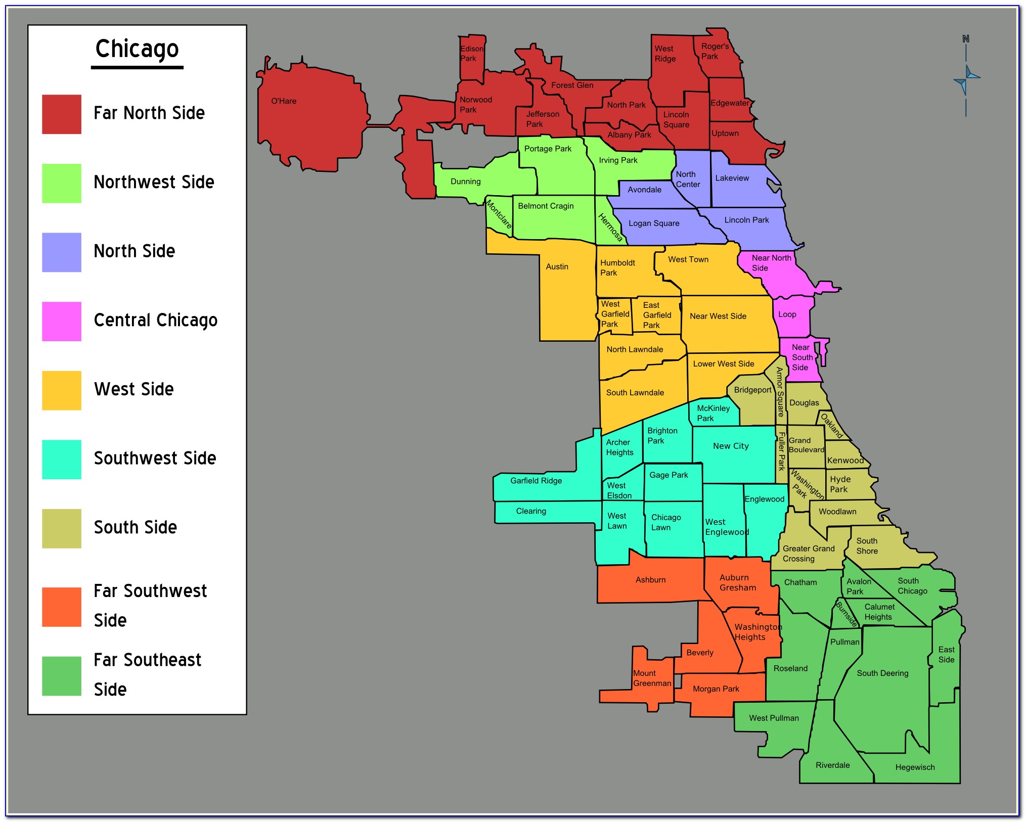 Map Of Chicago Neighborhoods Crime
