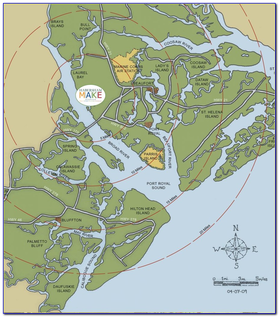 Map Of Downtown Beaufort Sc