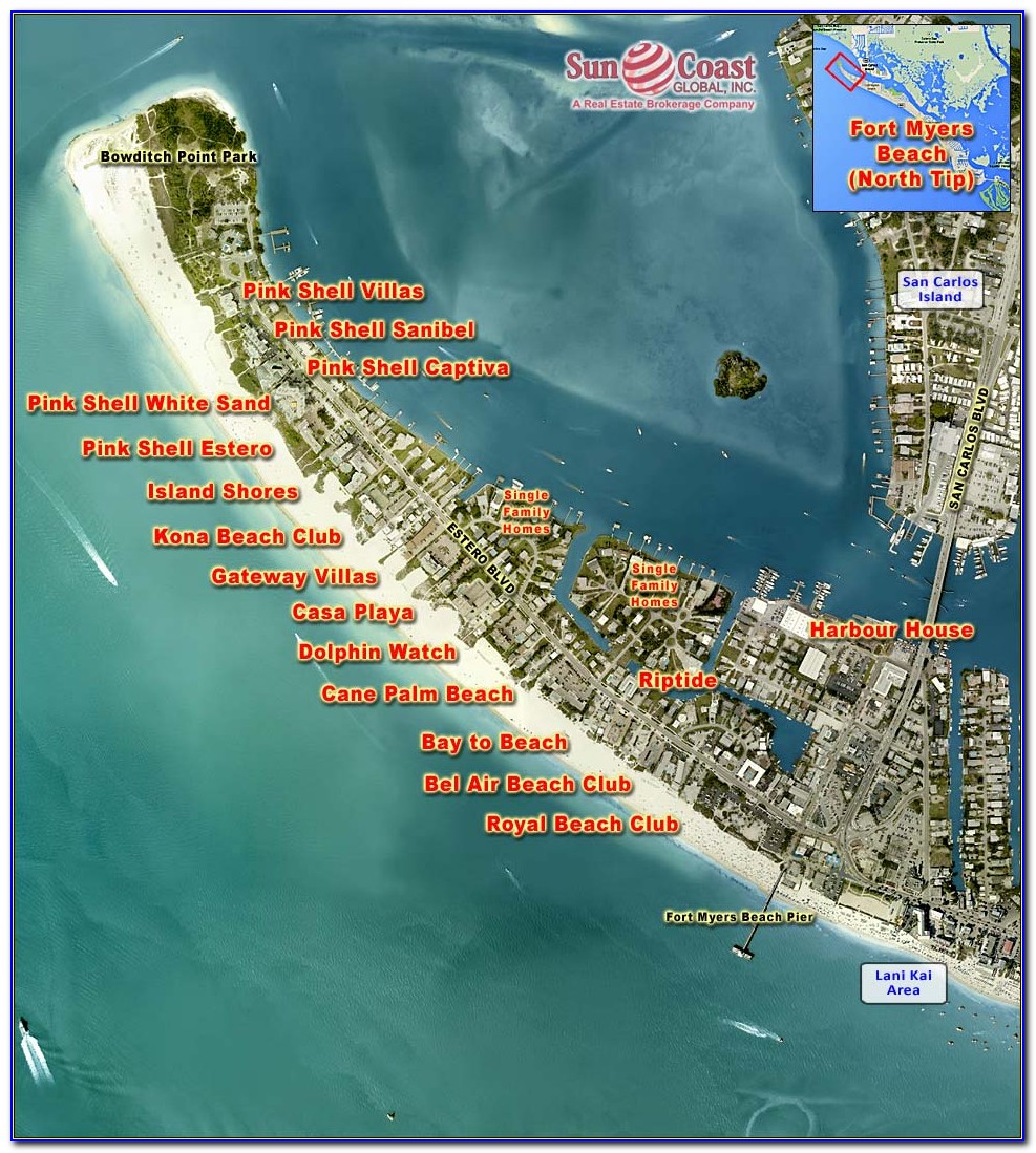 Map Of Fort Myers Beach Florida Hotels