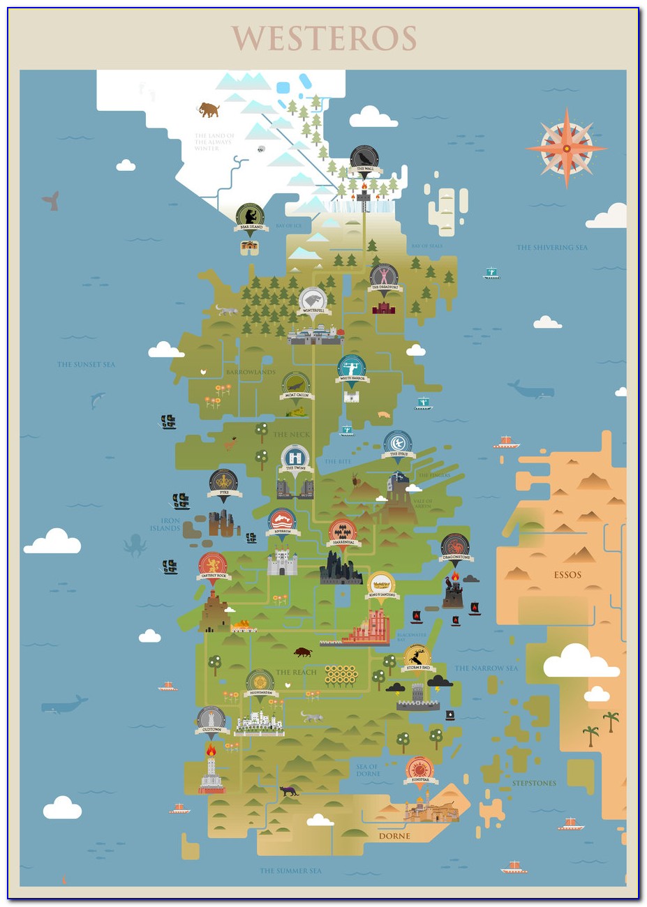 Map Of Game Of Thrones Kingdom