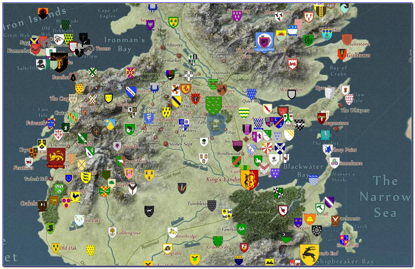 Map Of Game Of Thrones Universe