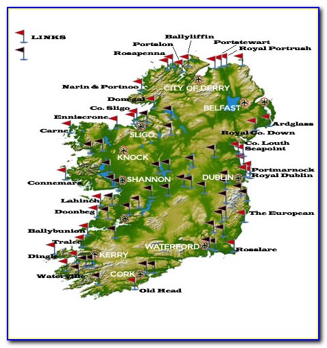 Map Of Golf Courses In Western Ireland