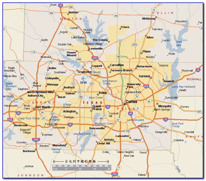 Map Of Greater Dallas Area