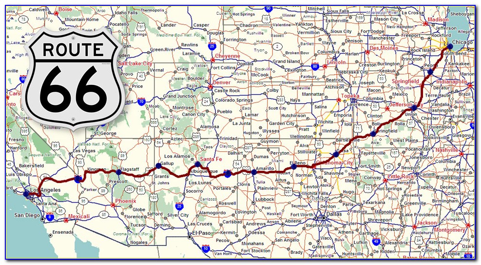 Map Of Historic Route 66 In California