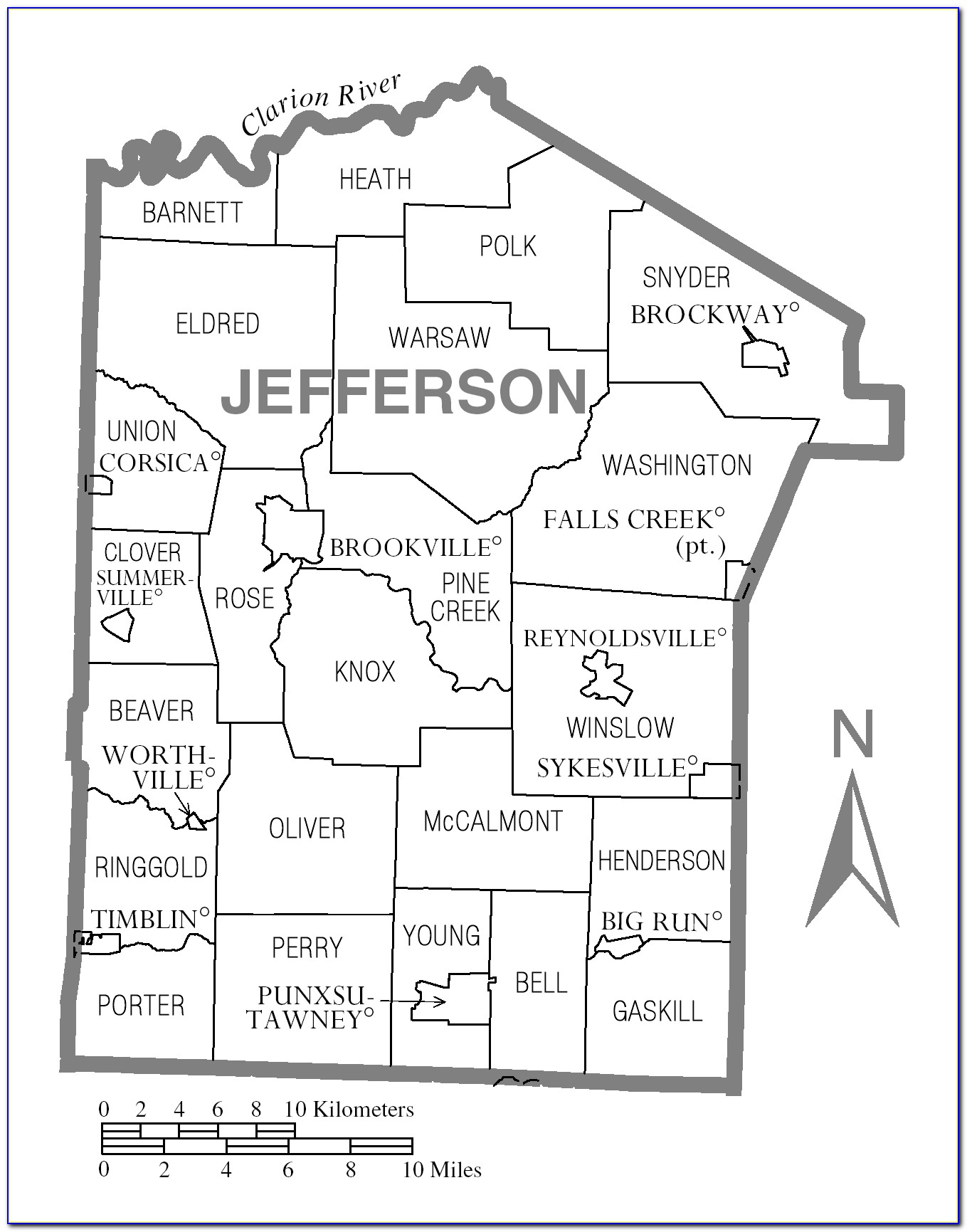 Map Of Jefferson County Pennsylvania