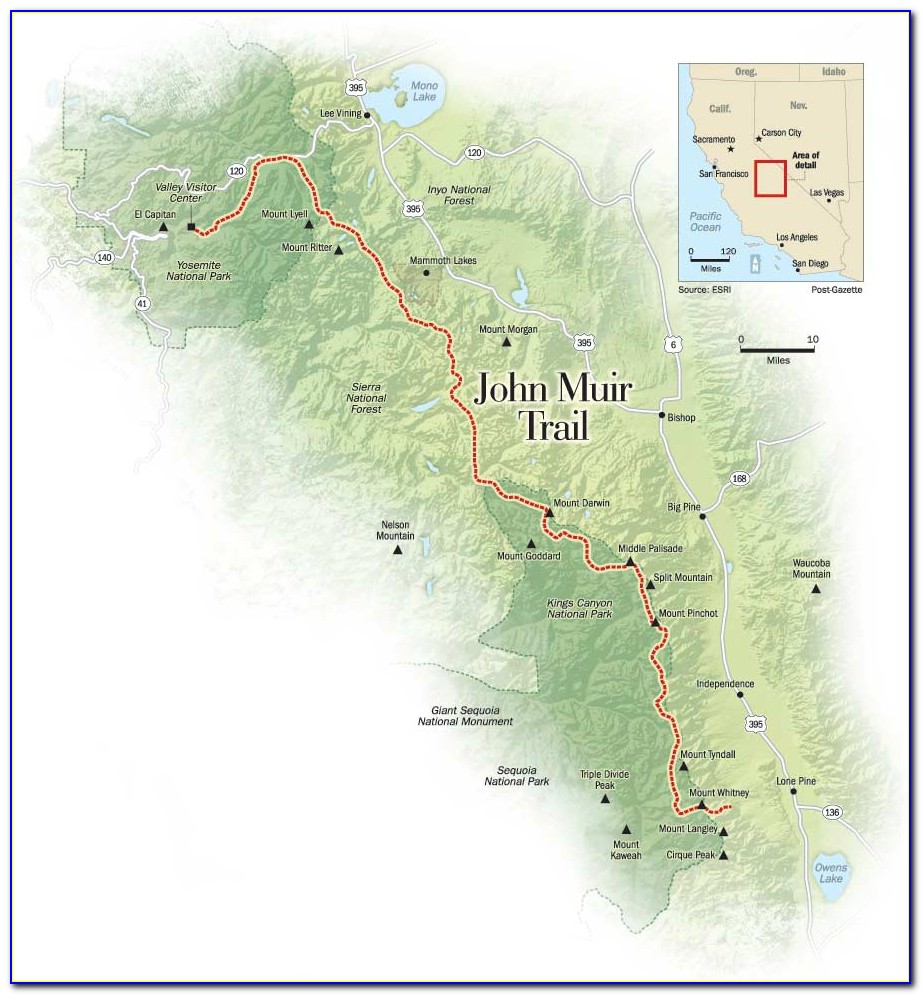 Map Of John Muir Trail