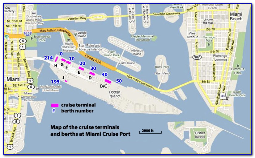 Map Of Miami Port For Cruises