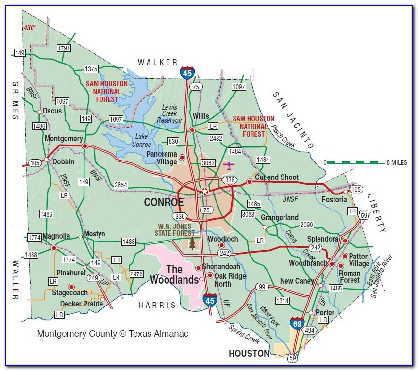 Map Of Montgomery County Tx