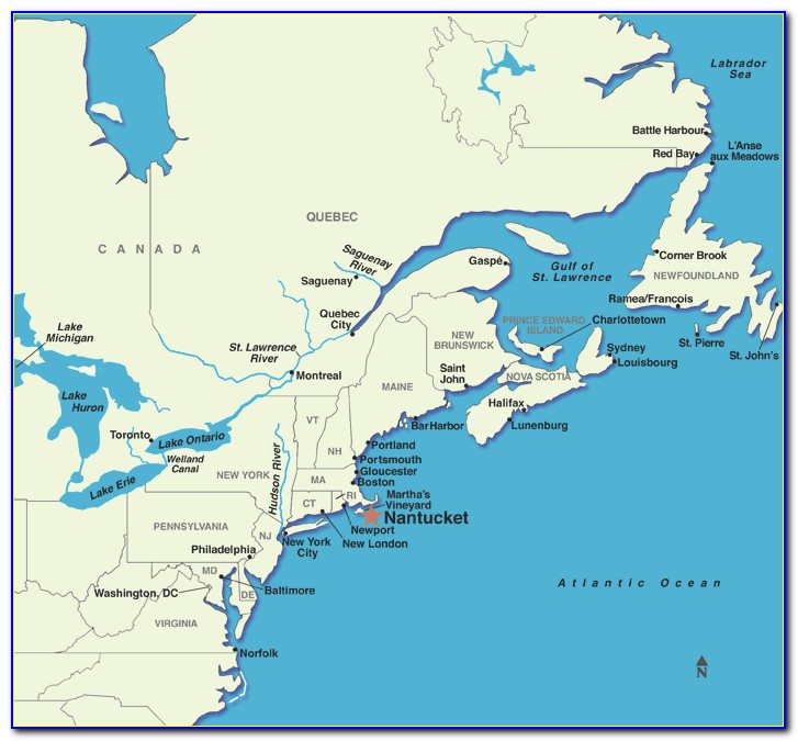 Map Of Nantucket Island Massachusetts