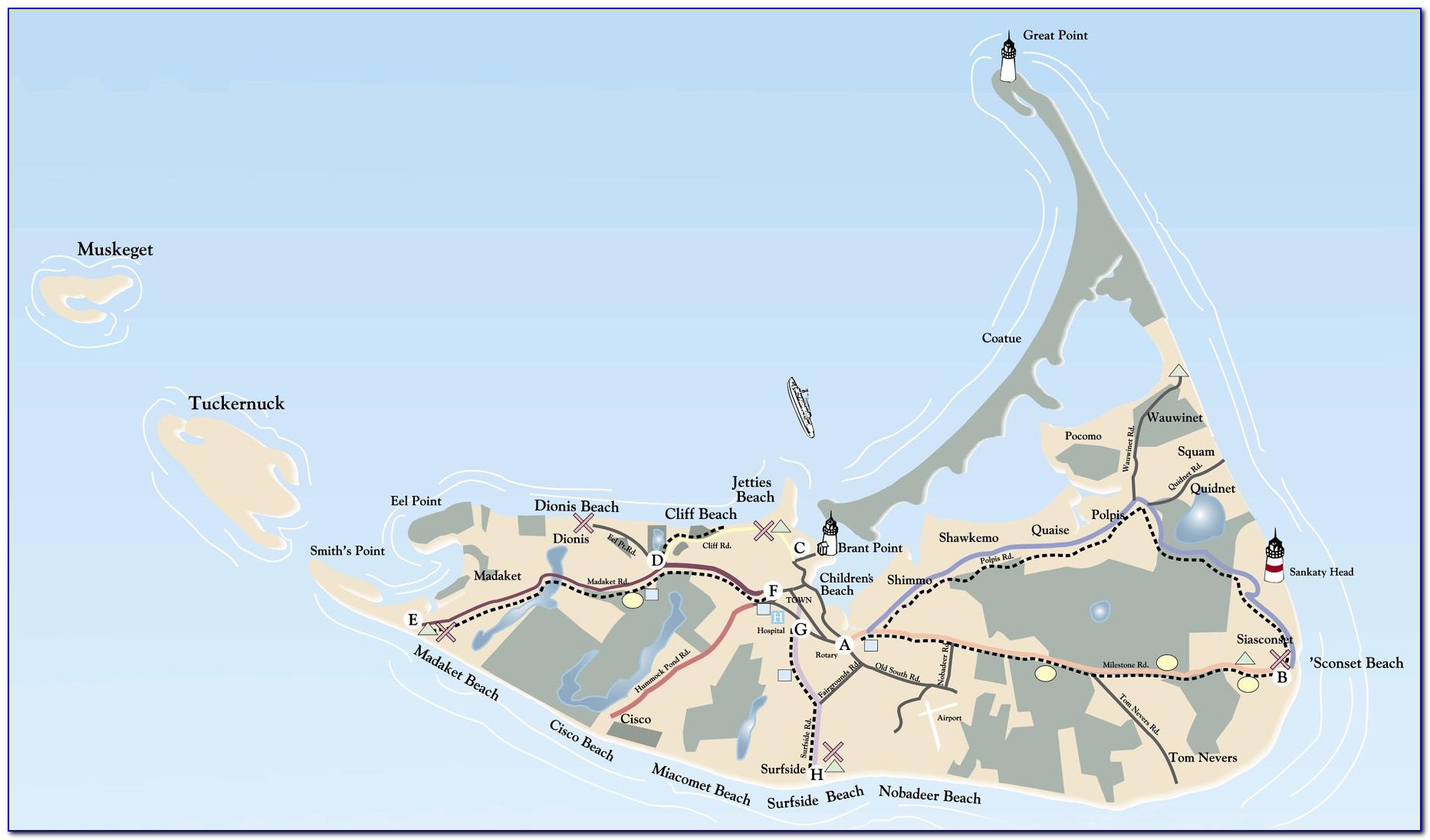 Map Of Nantucket Martha's Vineyard