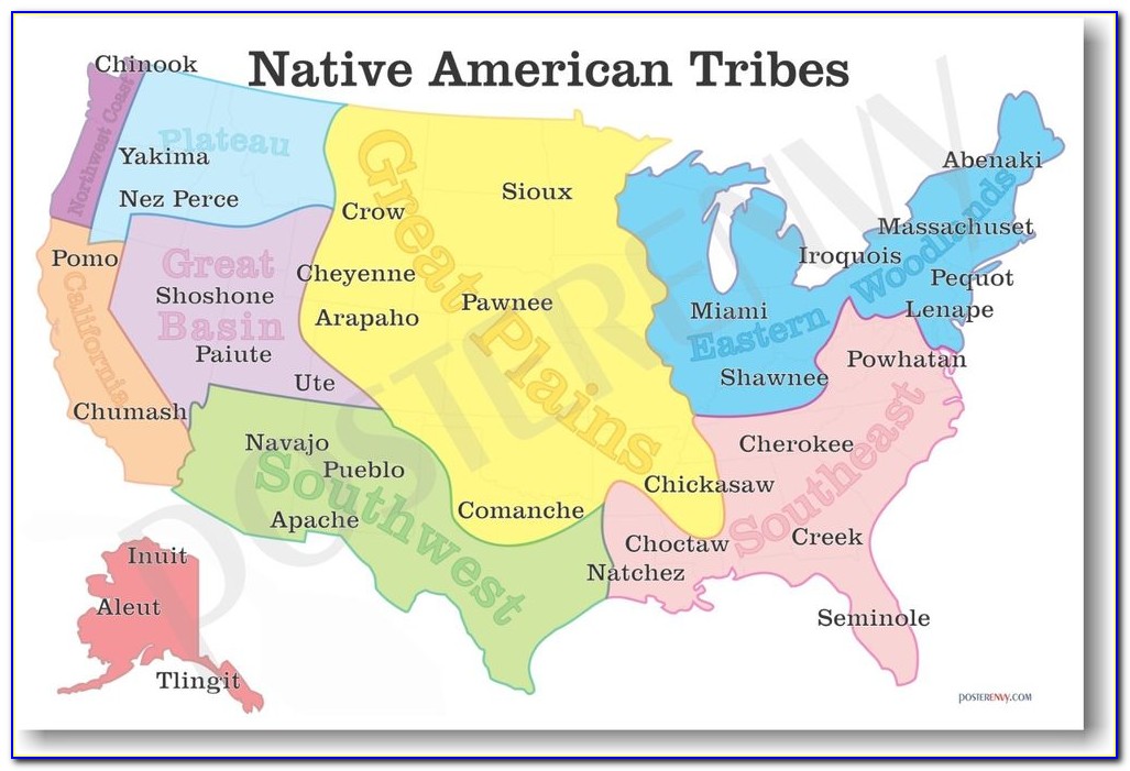 Map Of Native American Tribes In The Us