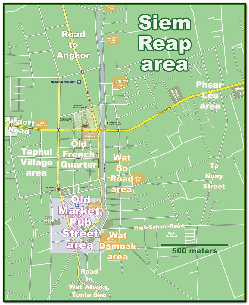 Map Of Siem Reap Hotels