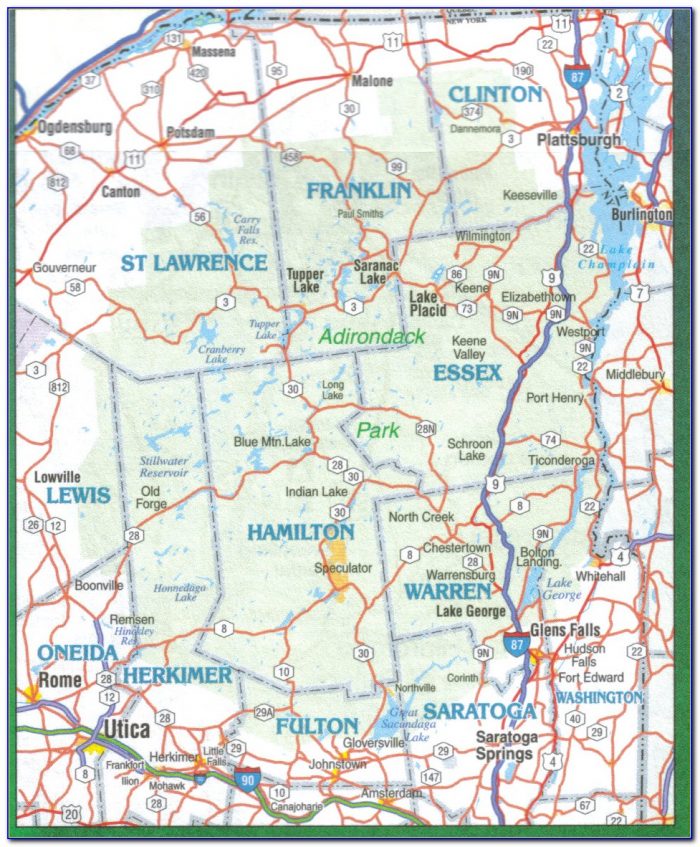 Map Of The Adirondacks Ny
