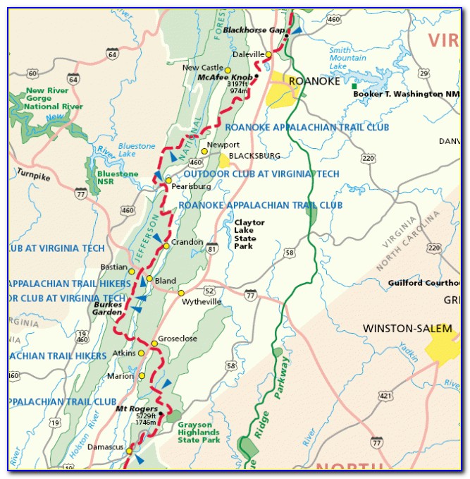 Map Of The Appalachian Trail In Maryland