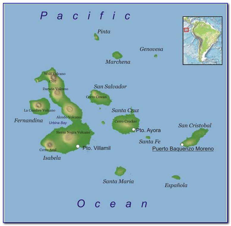Map Peru Ecuador Galapagos