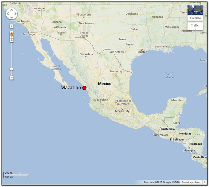 Map Showing Mazatlan Mexico