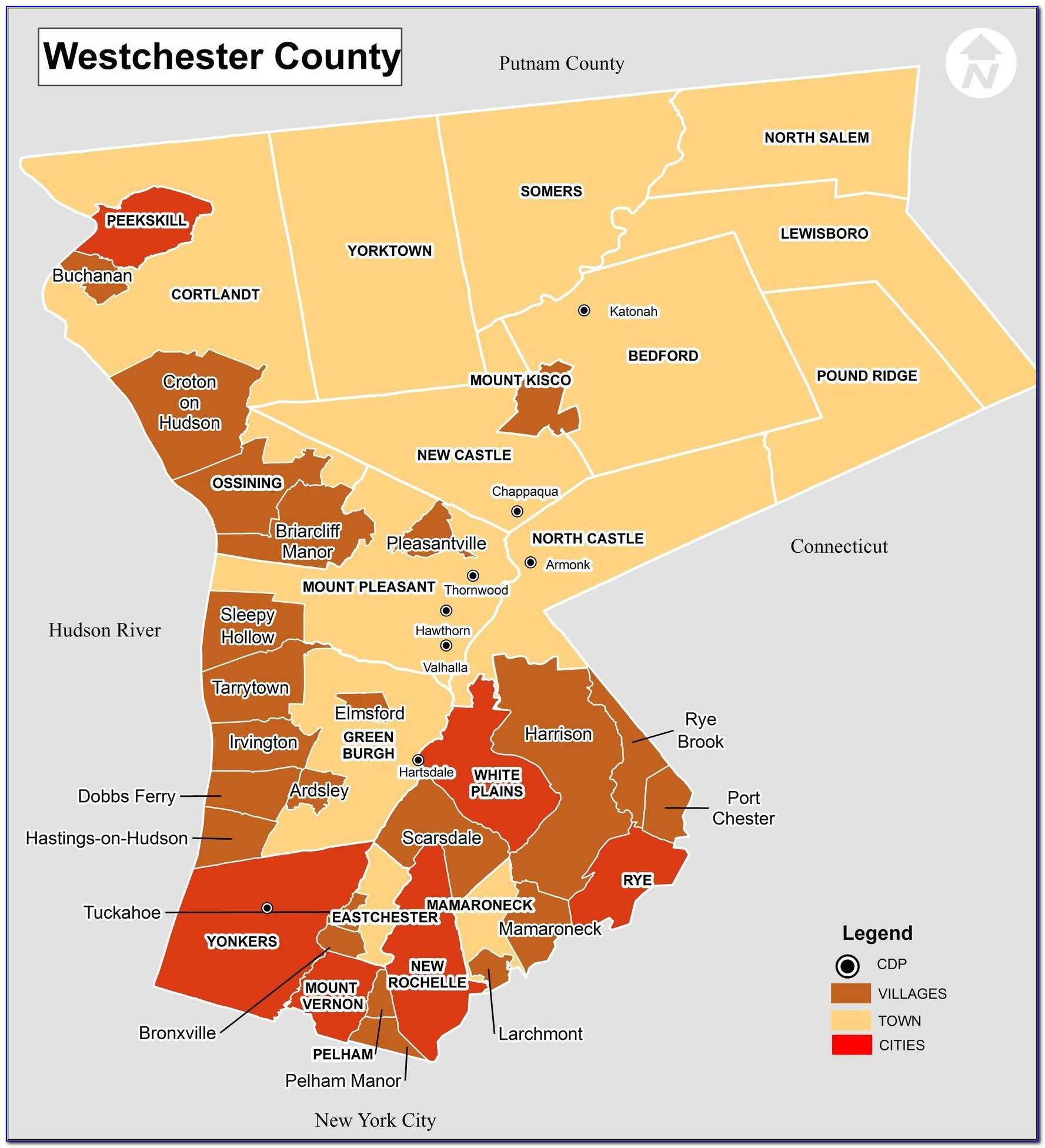 Map Westchester County Ny