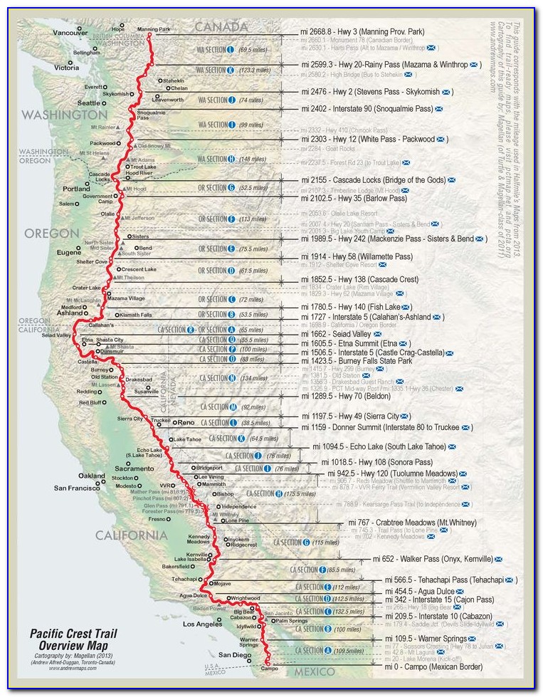 Maps Of The Pacific Crest Trail