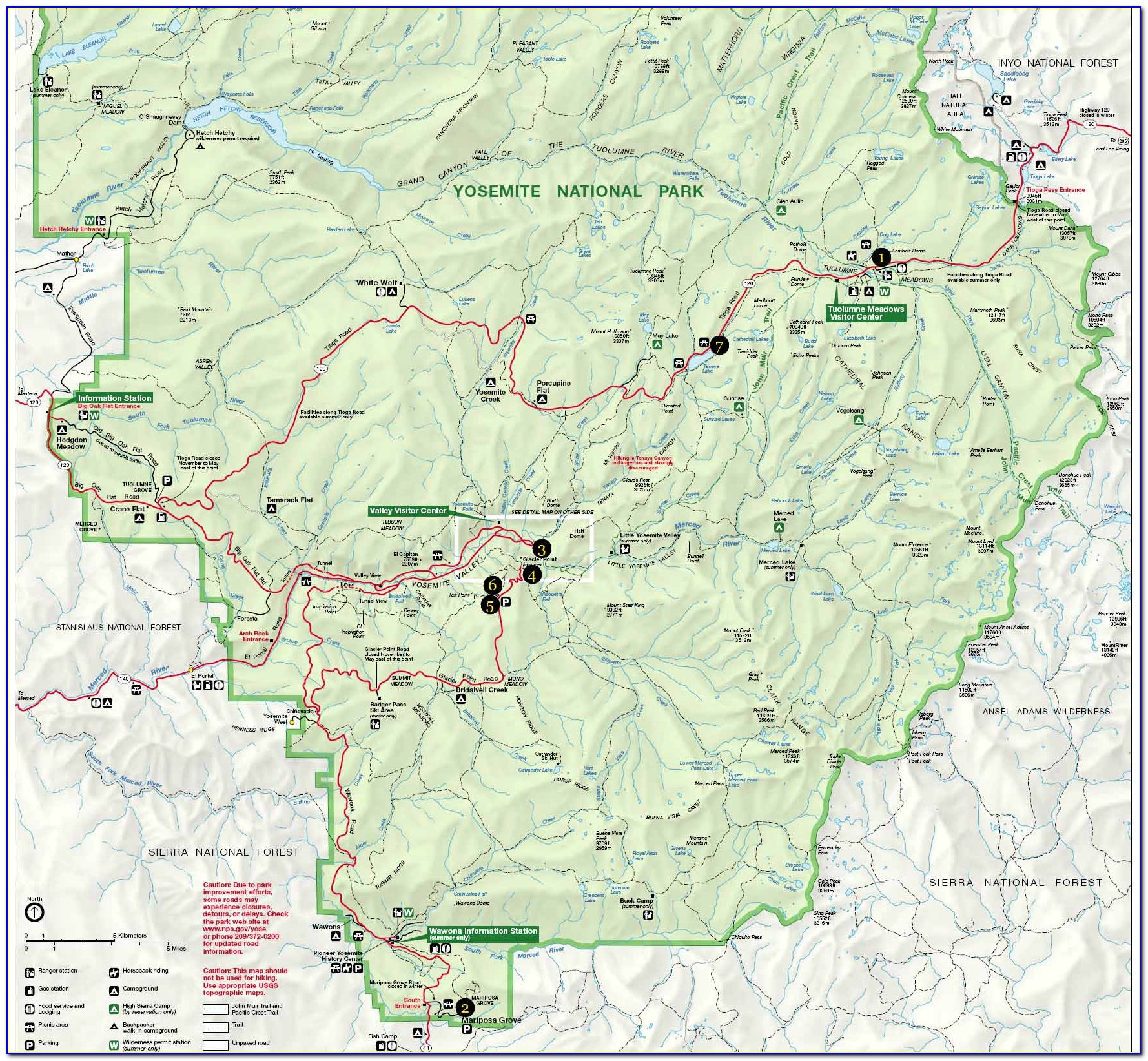 Maps Of Yosemite Hiking Trails