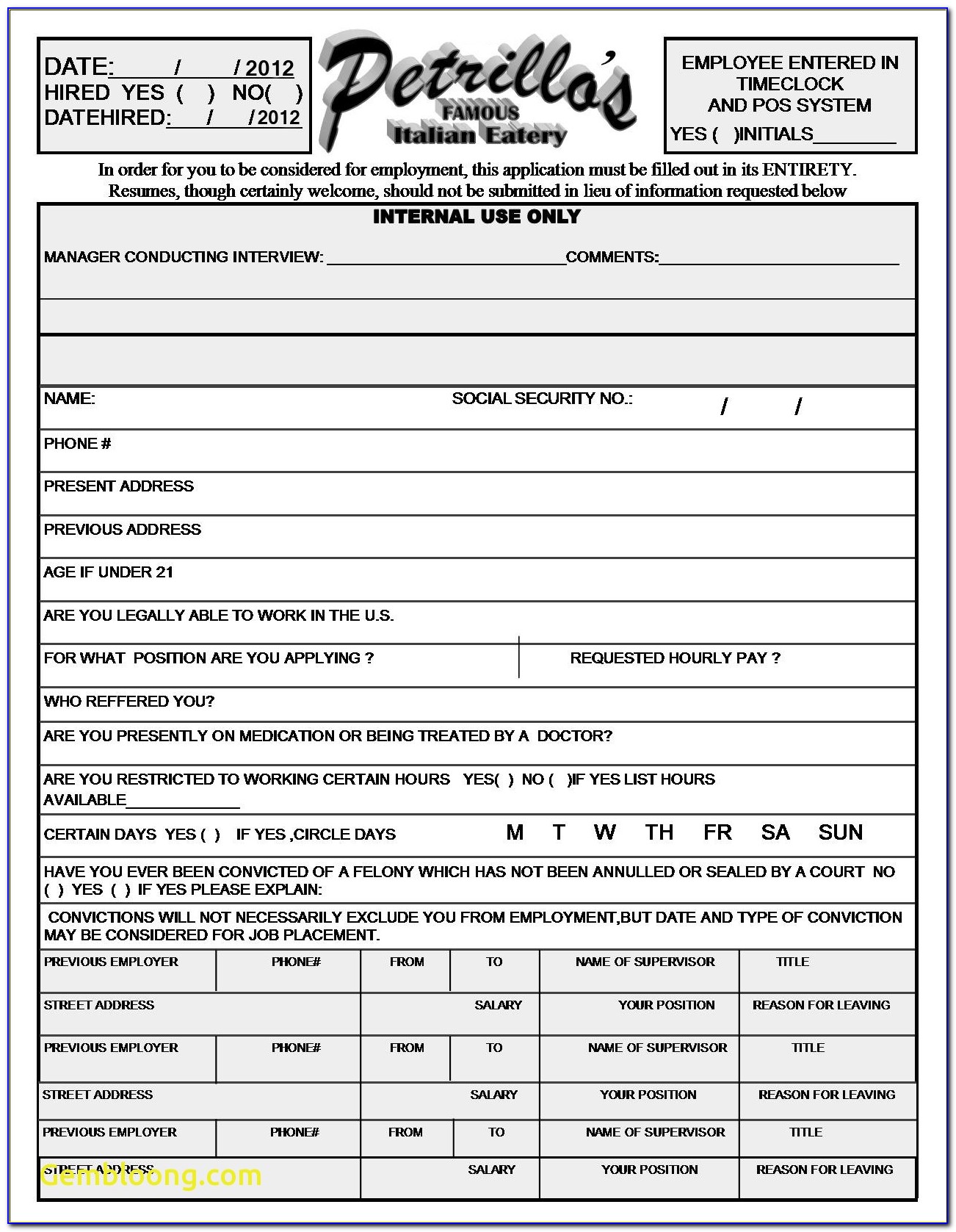 Mcdonalds Printable Application Lovely Mcdonalds Job Application Form Print Out Image Collections Form