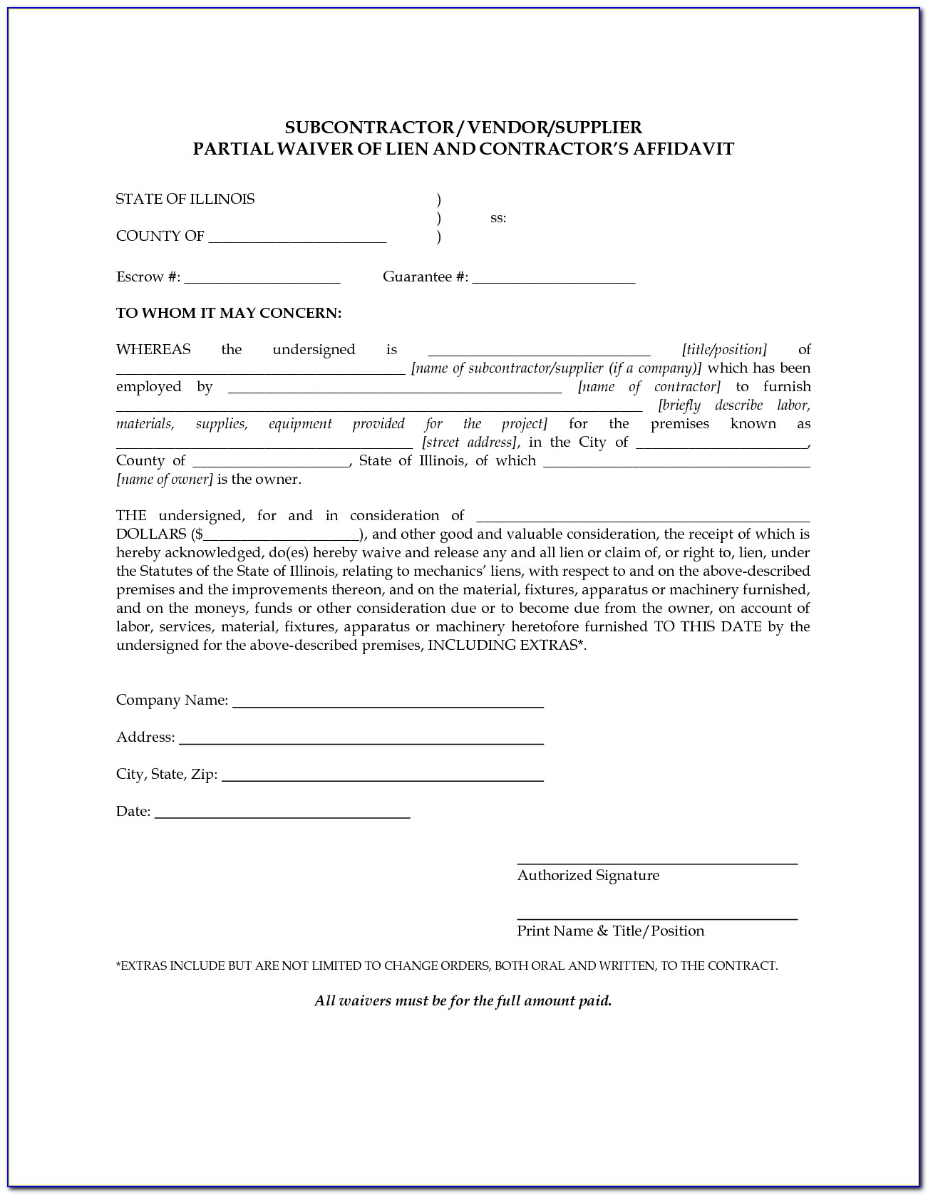 Miami Dade County Partial Release Of Lien Form
