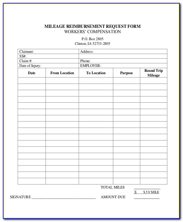 Mileage Expenses Form Template Uk