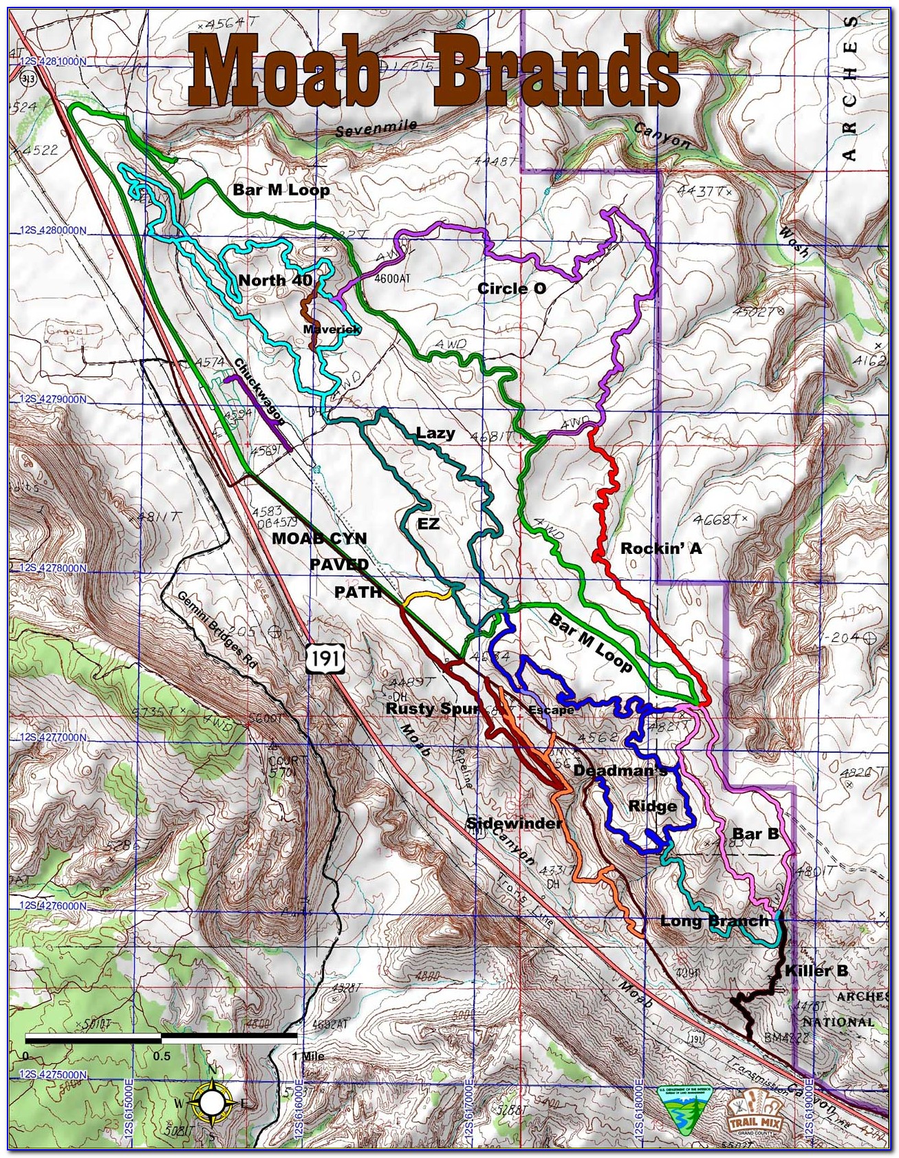 Moab Utah Trail Map