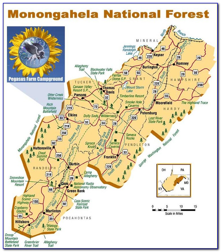 Monongahela National Forest Appalachian Trail Map