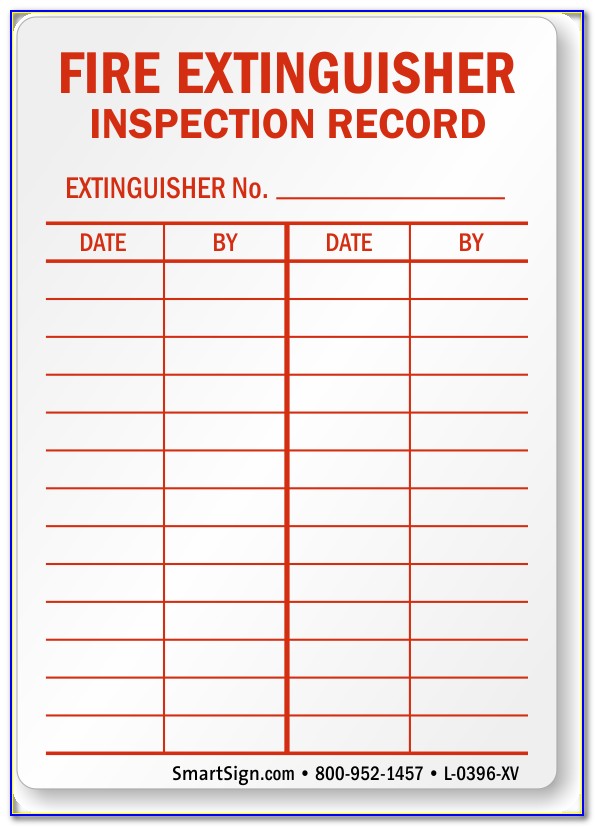 Monthly Fire Extinguisher Inspection Checklist Template