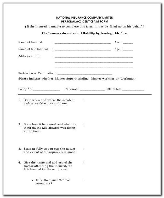 Motor Vehicle Accident Claim Form Nsw