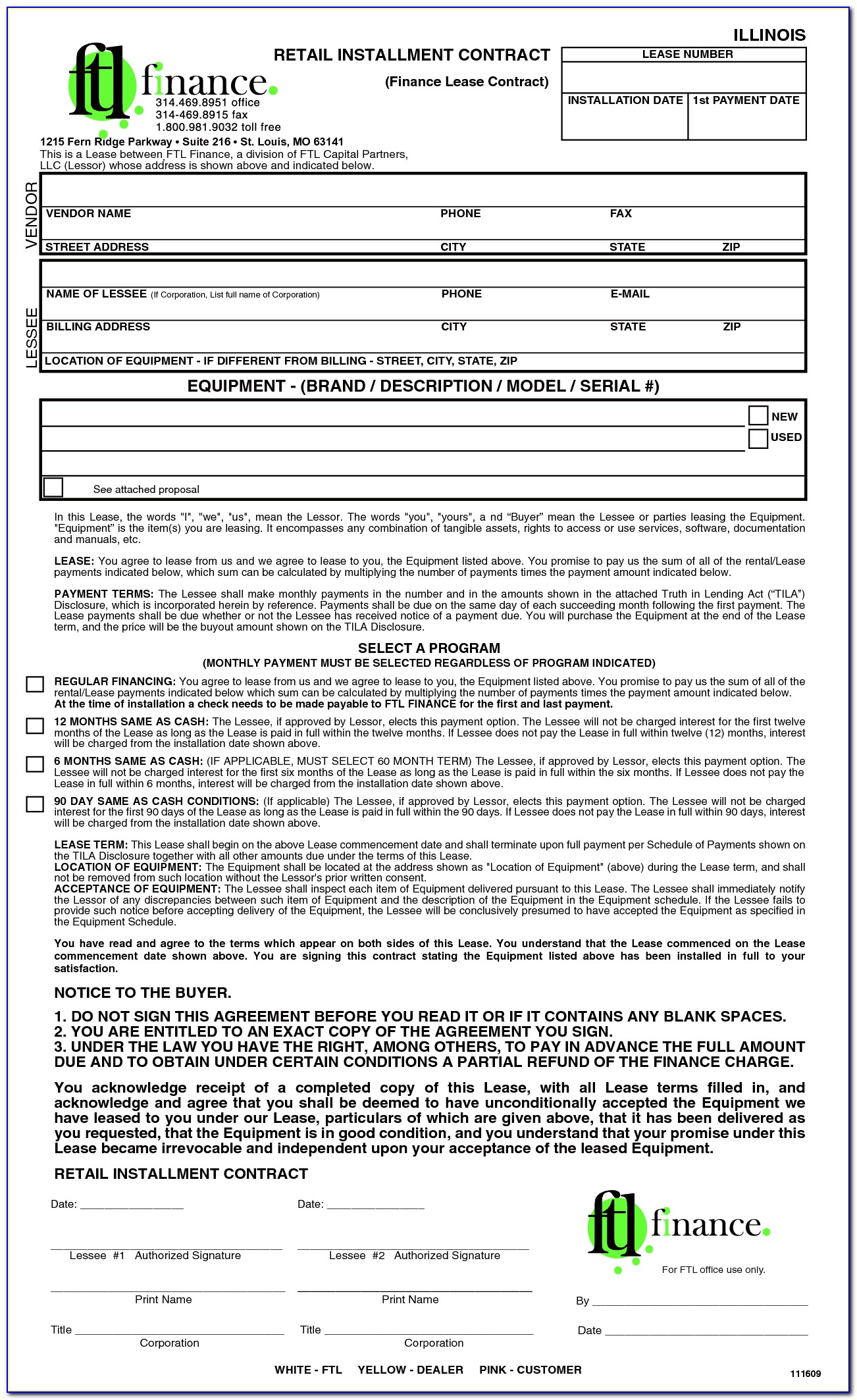 Motor Vehicle Retail Installment Sales Contract Form Texas