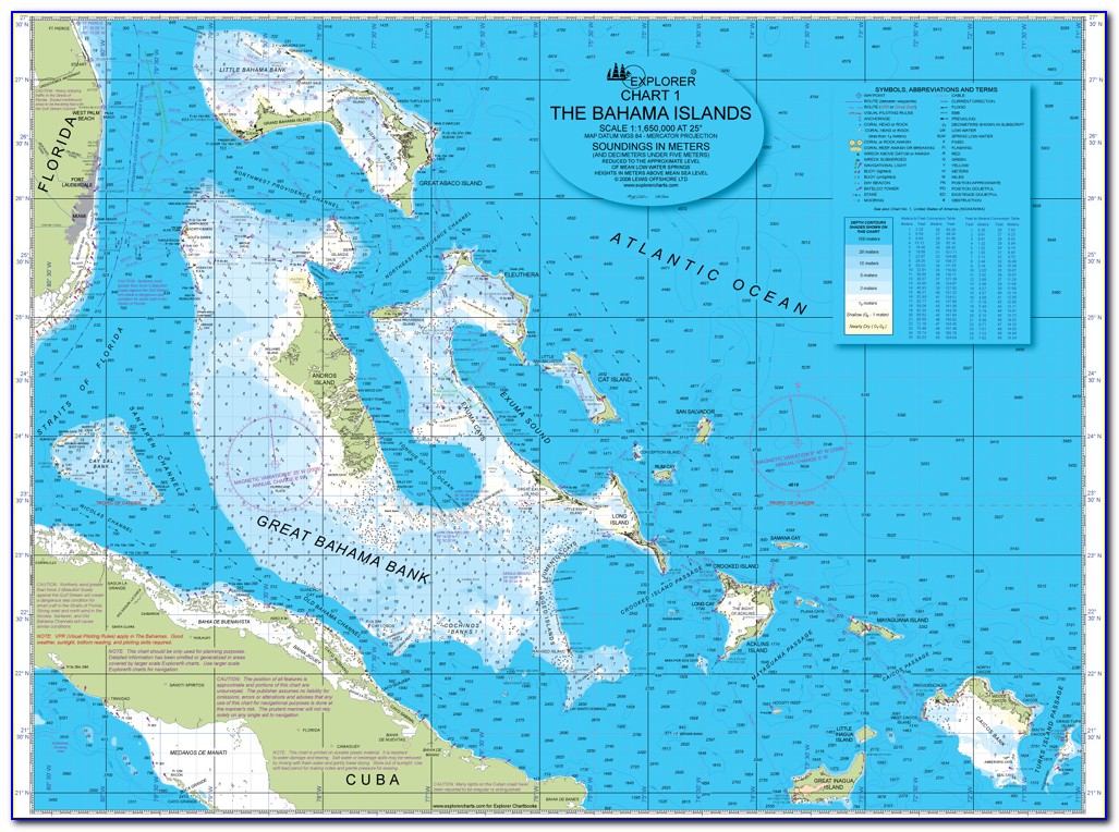 Nautical Map Of Bahamas