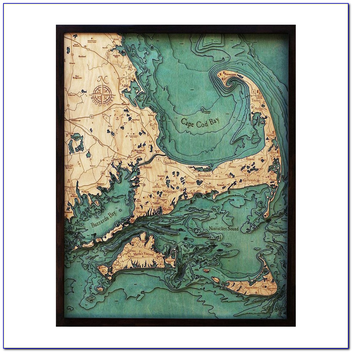 Nautical Wood Maps Annapolis