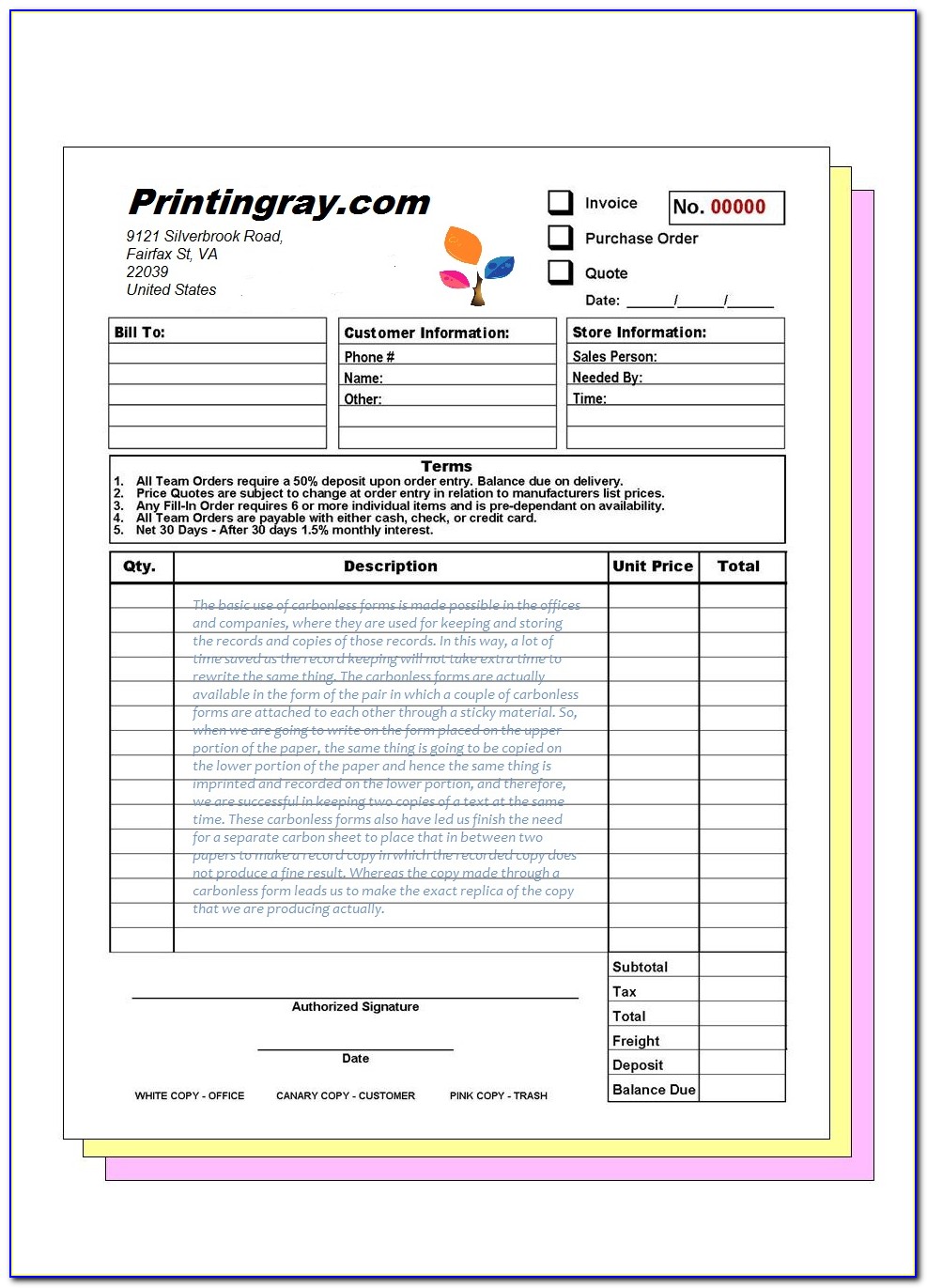 Ncr Forms Printing Canada