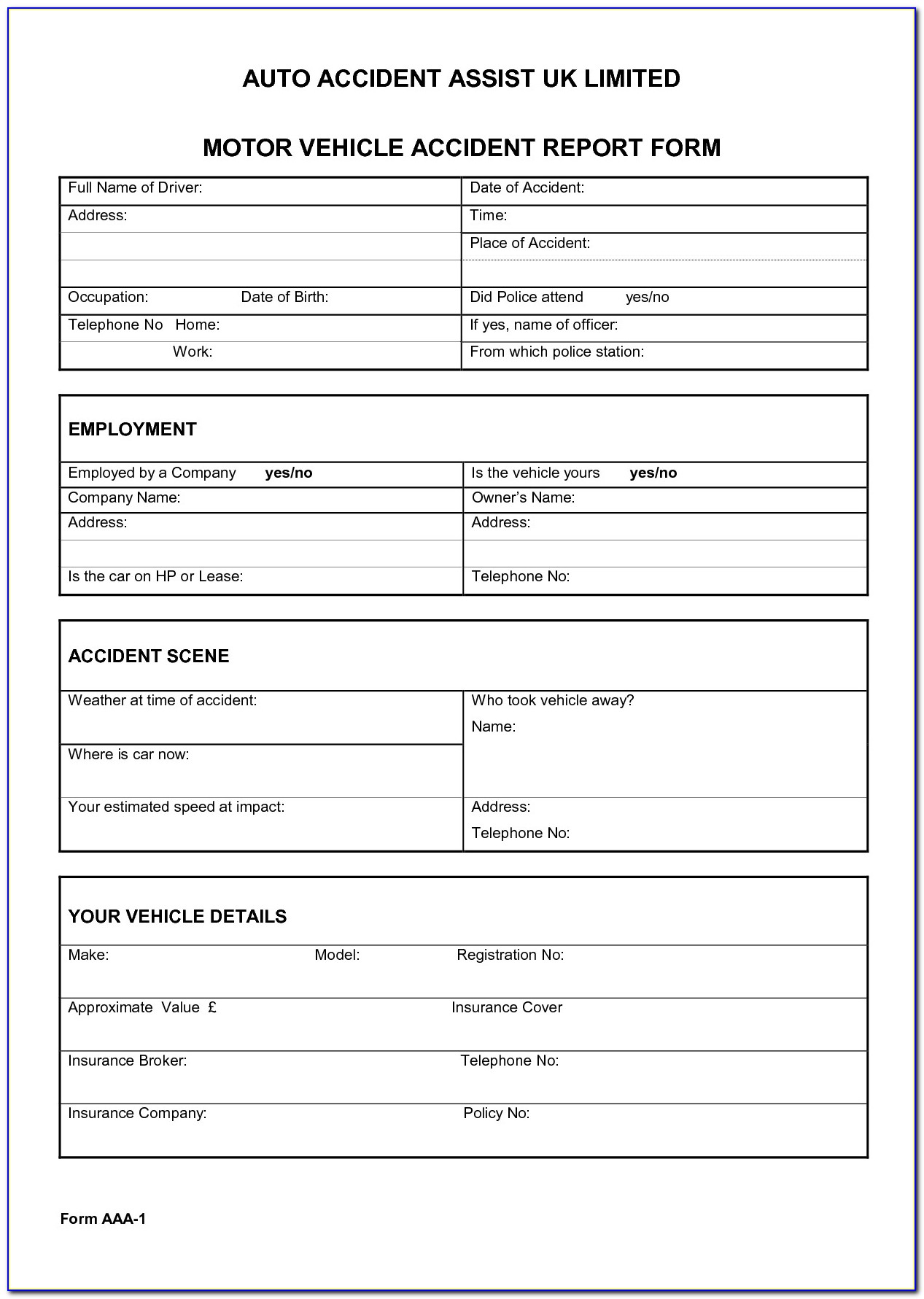 Ncr Report Template Cool Best S Of Accident Form Template In Word Accident Report