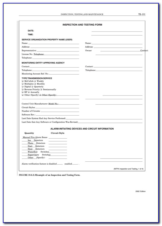 Nfpa Fire Pump Inspection Forms