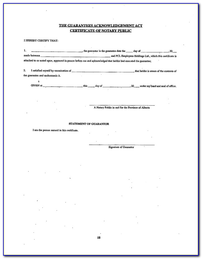 Notarial Certificate Form Alberta