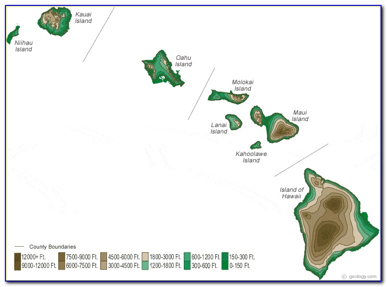 Oahu Hawaii Topographic Map