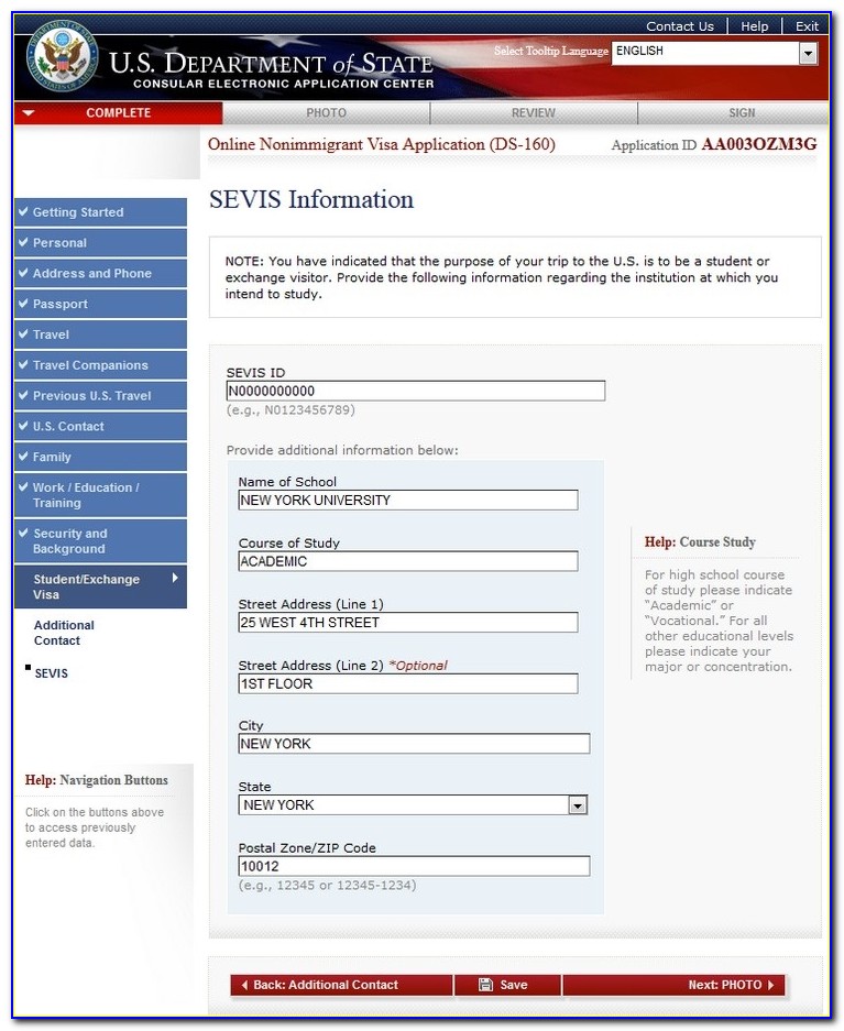 Online Nonimmigrant Visa Application (ds 160) Form Download