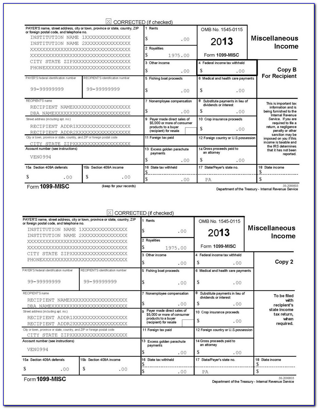 Order 1099 Tax Forms