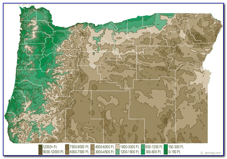 Oregon Topographic Map